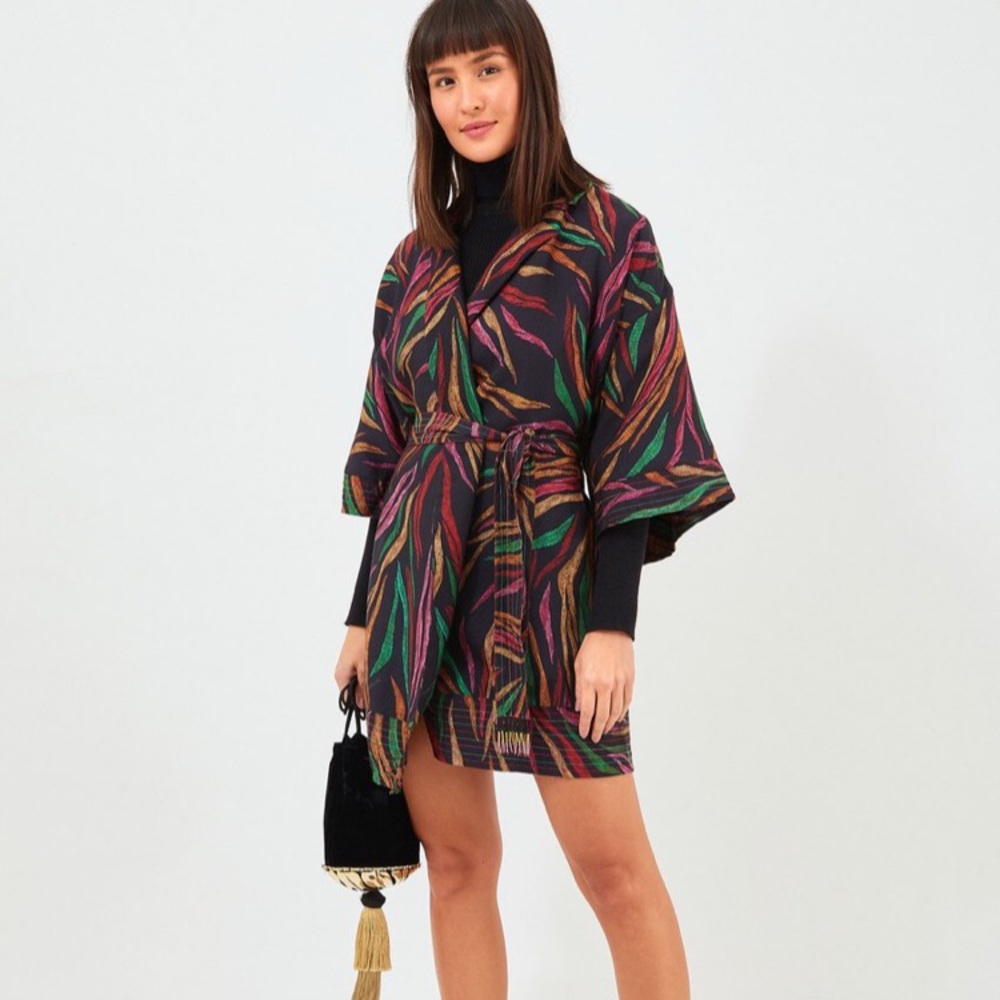 NEW Farm Rio Shinny Zebra Mini Wrap Dress, Medium